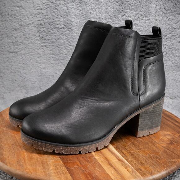 KORKS Elsie Black Faux Leather Booties Block Heel Women’s Size 9.5 MSRP $150 - Picture 3 of 7